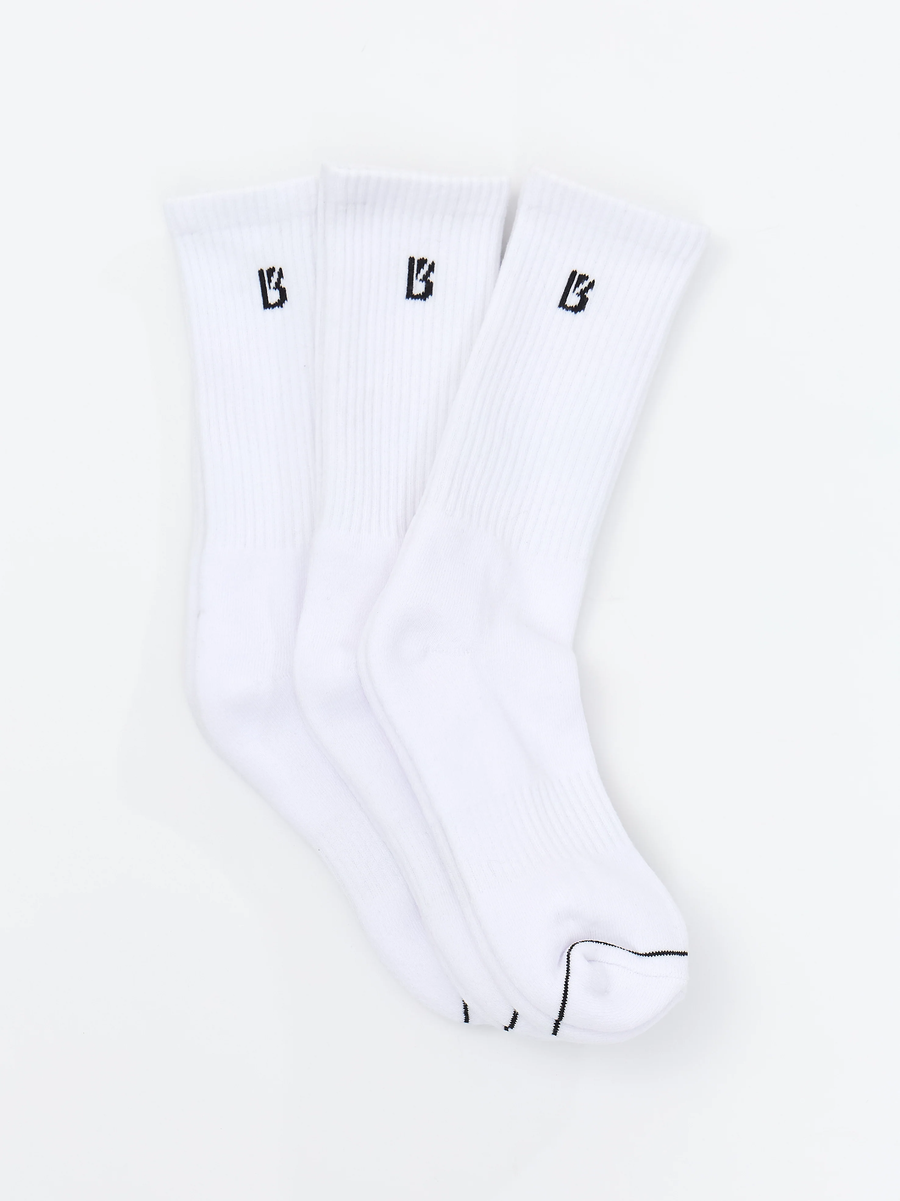 3 Pack Full Crew Socks - White