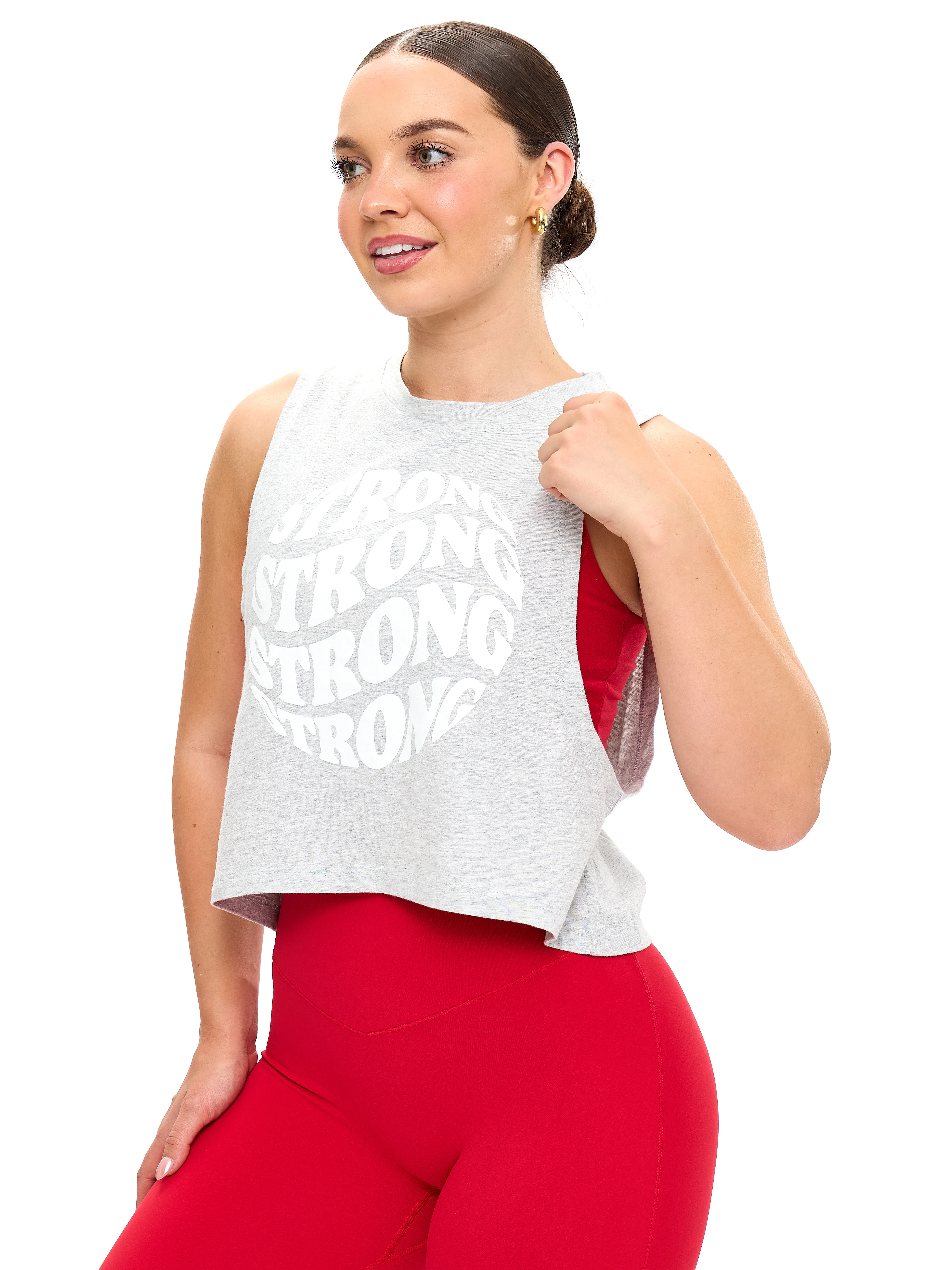 Globe Crop Tank - Heather Grey