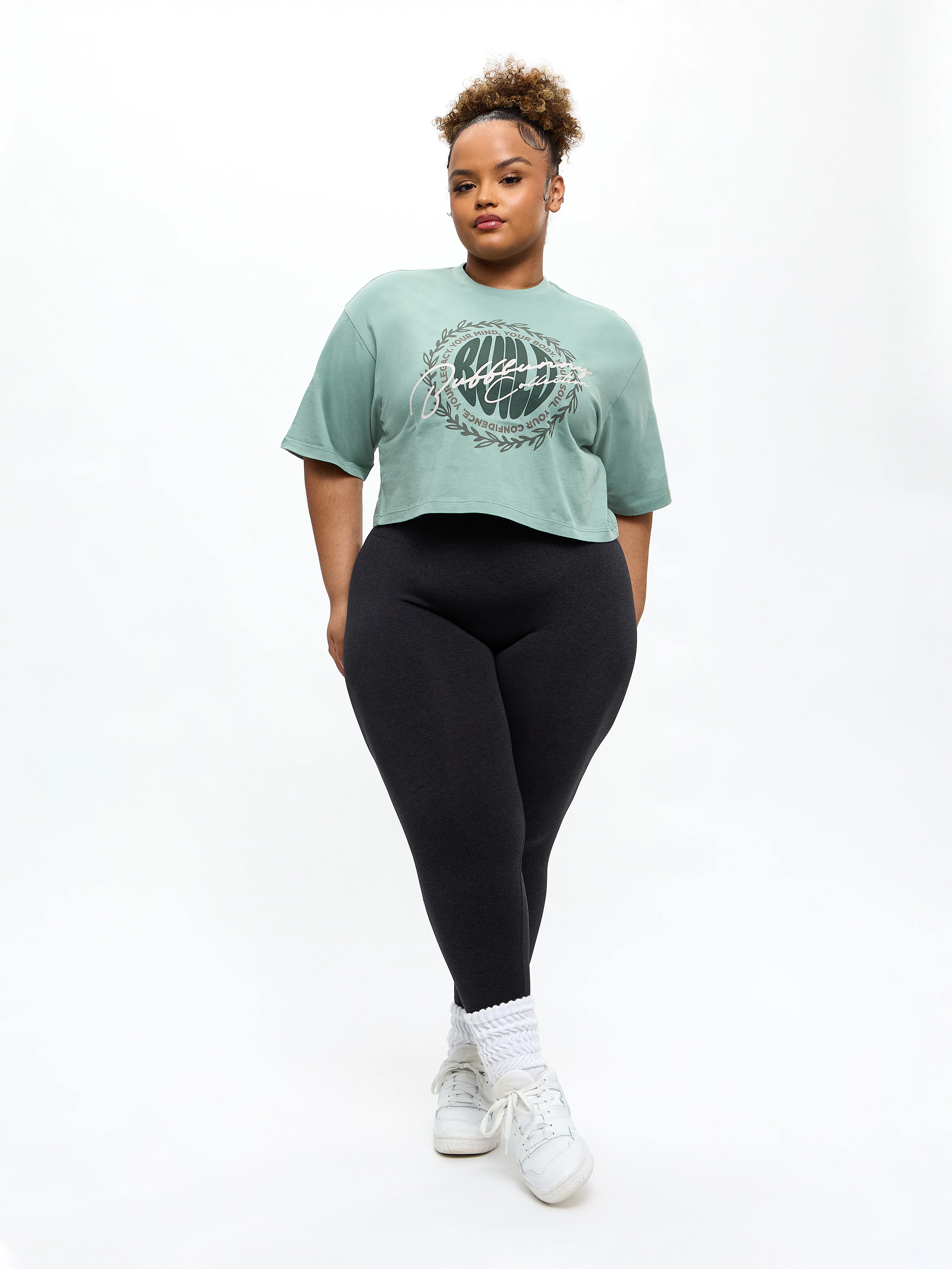 Build Crop Tee - Arctic Moss